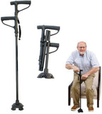 Old Man Armrest Crutches, Folding Double Handle Light Cane for Seniors Aluminum Alloy Crutches Height Adjustable with LED Lamp Crutches It's so Kind of You