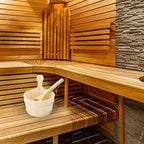 4L Sauna Barrel with Ladle, Essential SPA Tool for Steaming and Bathing, Wood