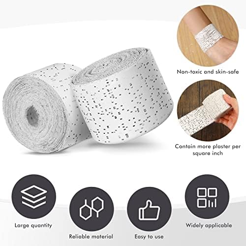 Nuogo 20 Pack 2'' x 180'' Plaster of Paris Rolls Bulk Plaster Cloth White Gauze Bandages Each Roll 5 Yards for Craft Projects Mache Belly Cast Sculptures Wraps Masks