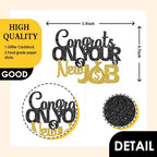 Congrats on Your New Job Cake Topper, Gold Black Glitter, New Job Who Dis Cake Decorations, Congratulations New Job Going Away Party Decoration Supplies