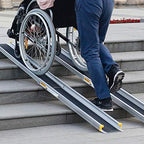 Goplus Wheelchair Ramp, Adjustable Portable Aluminum Ramps with Non-Skid Surface for Home Steps Stairs Doorways, 4' / 6'/ 7' Telescopic Handicap Ramp 600 LBS Capacity (4' to 7')