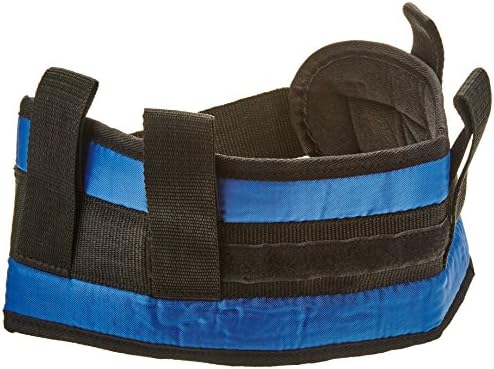 Sammons Preston Padded Gait Belt with Handles, 5.5" Wide Transfer Belt with 4 Loops & Quick Release Buckle, Limited Mobility Aid Belt for Patient Transfer & Care, Blue, Small Belt Fits 24"-30" Waist