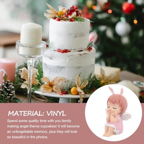 KESYOO Angel Cake Topper, Cute Doll Fairy Cake Topper Decorations for Kids Birthday Parties Baking Ornament 4.3 Inch