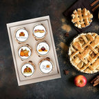 PRECUT Thanksgiving Edible Cupcake Toppers, Thanksgiving Edible Cake Decorations, Fall Party Cookie Decor, Pumpkin Cake Topper Decorations 1.5 Inch / 4cm Wafer Card Discs (24)