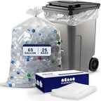 Plasticplace 65 Gallon Trash Bags │ 2.7 Mil │ Clear Heavy Duty Garbage Can Liners │ 50” x 48” (25 Count)