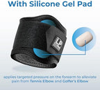 LP SUPPORT 751CA Elbow Brace Strap- Golf and Tennis Elbow Brace for Men & Women - Wrap Band for Workout, Weightlifting and Golf, for Tendon Pain Relief and Sports Injury Recovery (1-Pack)