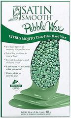 Satin Smooth Citrus Mojito Pebble Wax, Thin-Film Hard Wax for Medium to Coarse Hair, No-Strip Hair Removal Wax for All Skin Types, 35 oz