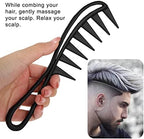 2 Pcs Wide Tooth Comb, Large Tooth Curl Comb Shark Teeth Hair Hairstyle Tool for Curly Wet Wavy Thick Hair Wigs Barber Salon, Women Men