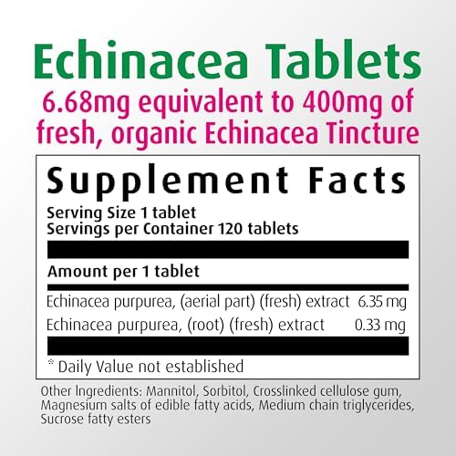 A. Vogel Echinaforce Tablets – Packaged Fresh Organic Echinacea – Daily Supplement for Immune Support – Non-GMO – Easy to Swallow – 120 Tablets