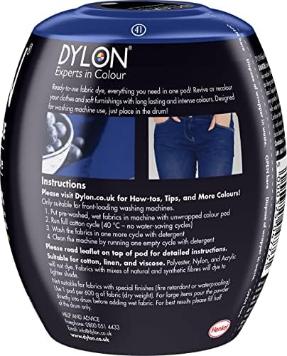 Dylon Washing Machine Fabric Dye Pod for Clothes & Soft Furnishings, 350g – Jeans Blue