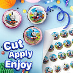 30 x Edible Cupcake Toppers – Thomas Train Themed Collection of Edible Cake Decorations | Uncut Edible on Wafer Sheet