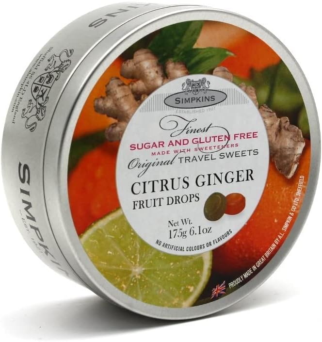 Simpkins Citrus Ginger Sugar and Gluten Free Fruit Drops 175g - 3 Pack