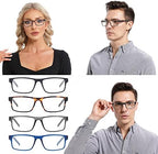 Reading Glasses for Men Women, Spring Hinge Readers Glasses, Blue Light Blocking Lens Eyeglasses SR20523