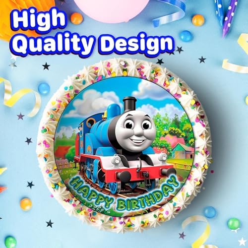 7.5x Inch Edible Cake Toppers – Thomas Train Themed Birthday Party Collection of Edible Cake Decorations