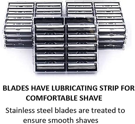 Taconic Shave 100 Twin Blade Razor Cartridges With Lubricating Strip - Compatible With All Gillette Trac 2 , G2, G II, Contour, Vector And Gillette Atra Razor Handles - Made In The Usa