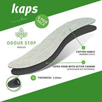 6 Pair Pack Anti Odour Shoe Insoles Set with Odor Eating Charcoal, Shoe Inserts, Kaps Odour Stop