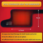 Hand & Wrist Heating Pad Wraps, Auto Shut Off Therapy Electric Heated Brace for Carpal Tunnel Syndrome, Arthritis, Tendonitis, Joint Pain Soreness(Medium)