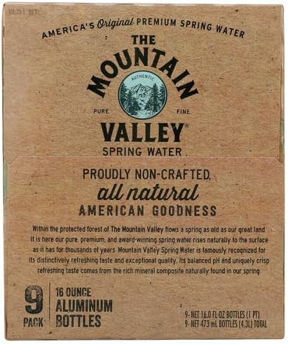 MOUNTAIN VALLEY WATER Spring Water 9pk, 16 FZ