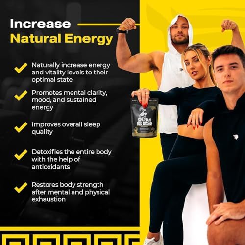 Spartan Bee Bread Chewables – Bee Bread Raw Organic Natural Multivitamin with Bee Pollen, Propolis & Royal Jelly | Fermented for Energy, Vitality, Recovery & Immunity | Non-GMO, Nothing Synthetic