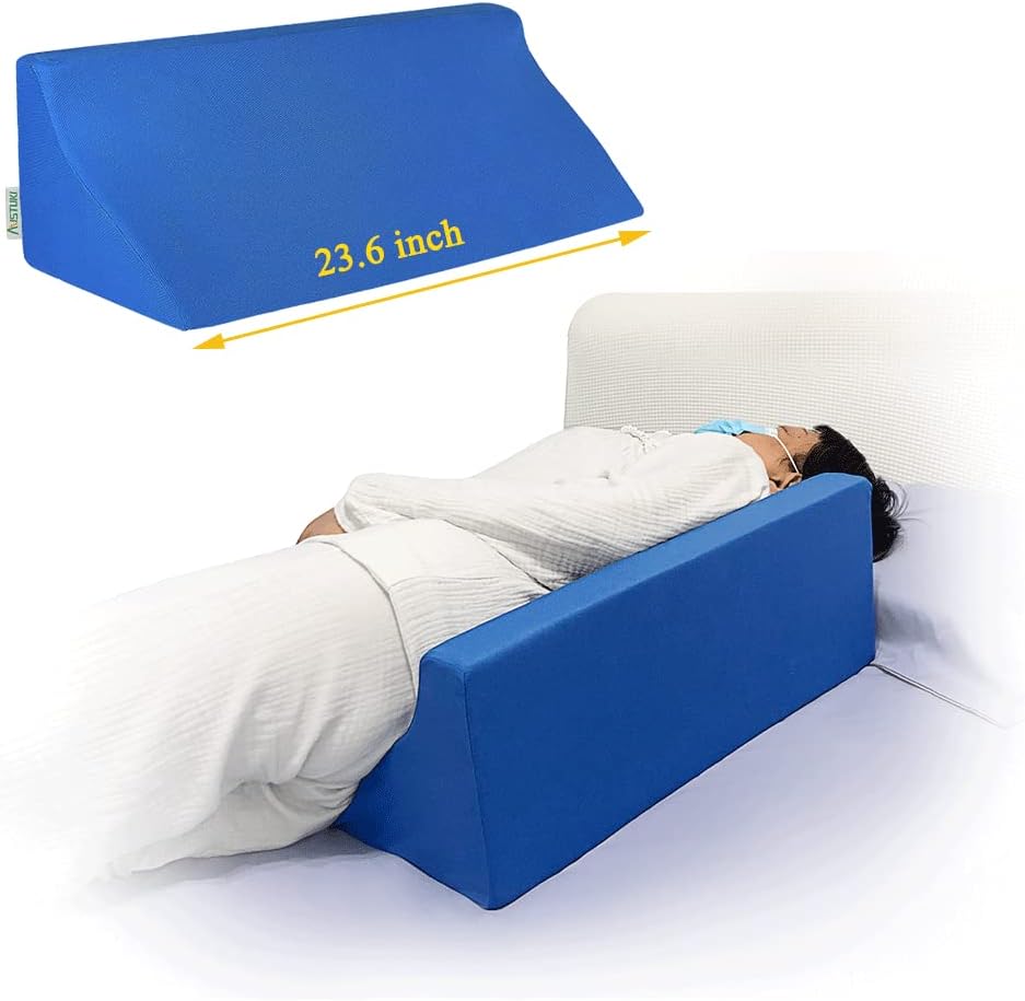 Wedge Pillow for Bed Sores Positioning Elderly Medical Bolsters Incline Foam Body Positioners Wedge Back Support Pillows After Surgery Pregnancy Side Sleeping Prevent Back Pain (23.62 Inch)