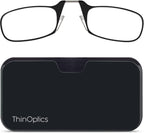 ThinOptics Universal Pod Rectangular Reading Glasses, Black Frames/Black Case, 1.5 x (UPBLB3)