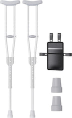 Aluminum Crutches for Kids & Adults, Lightweight Adjustable Crutches for Walking with Comfortable Underarm Pad and Hand Grip & Crutch Bag, 300 LB Weight Capacity, Fitting 4'5"-5'10", 1 Pair
