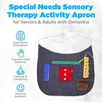 Special Needs Sensory Therapy Activity Apron (Adult Size) for Seniors & Adults with Dementia, Alzheimer’s and Special Sensory Needs | Fidget Design Improves Dexterity and Mental Stimulation