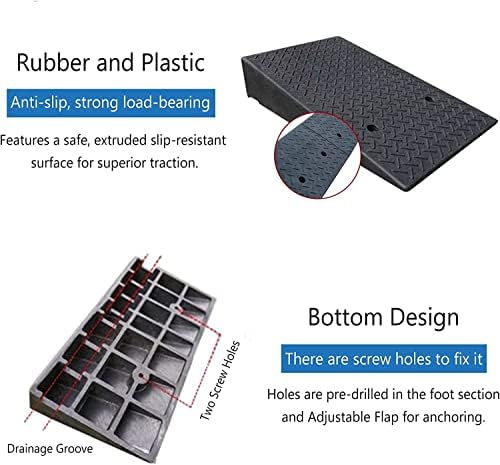Bu Qi - US Loading Ramps, Threshold Ramp, Rubber Threshold Ramp, 6-19'' Rise Rubber Wheelchair Scooter Handicap Ramp Doorway, Curb Driveway Ramp for Garage Barn Door Curbs Stairs (Size : 50x50x17cm)