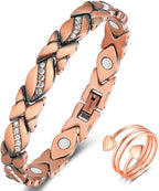 Copper Bracelets for Women Ultra Magnets Magnetic Bracelet Pure Copper Adjustable with Sizing Tool