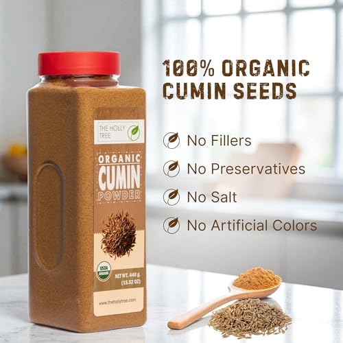 Organic Cumin Powder 15.52 oz – Ground Cumin for Cooking & Seasoning – USDA Organic, Gluten Free, Non-GMO, Kosher – The Holly Tree
