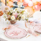 WRAPAHOLIC 25Pcs Castle Paper Plates - 7 Inch Pink Princess Castle Disposable Plates Decorative Dessert Plates for Party Tableware Supplies Table Decor