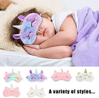 2 Pcs Cute Sleep Mask Cute Animal Sleep Mask Soft Plush Blindfold Eye Covers for Women Girls Kids
