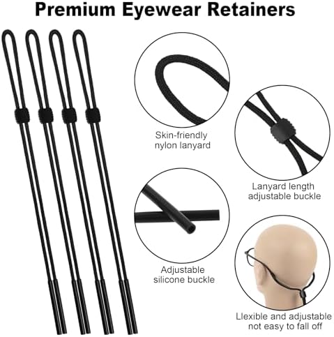 Attmu 12 Pack Sunglasses Strap, Sports Eye Glasses String Strap, Adjustable Eyeglasses Strap Lanyard Cord Band Neck Holders Eyewear Retainer for Men Women Kids