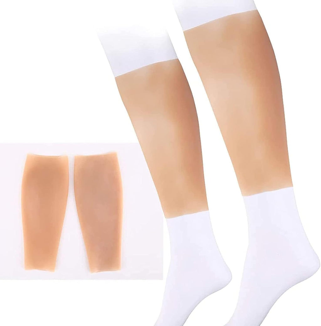 Silicone False Calf,Realistic Fake Calf Leg Silicone Sleeve Fake Sleeve Silicone Leg Enhancer for O-Shaped Leg Pad and Spiral Calf Pad Orthosis Scar Tattoo Birthmark Obscuration (1PC),Small