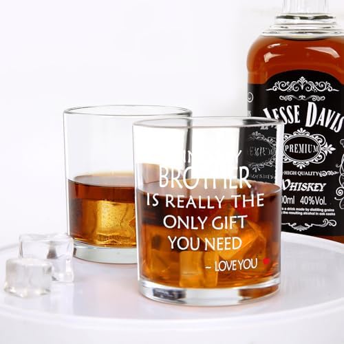 Jogskeor Being My Brother Is Really The Only Gift You Need Whiskey Glass 10oz, Brother Gifts, Birthday Christmas Gifts