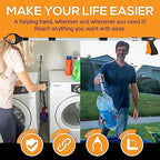 EZPIK Pro 43" Foldable Grabber Reacher Tool for Seniors - Grabbers for Elderly Reaching Tool Heavy Duty Pickup Trash Picker Upper Equipment - Claw Grabber Stick for Reaching Aids, Weed Gripper 2-Pack