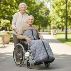 Wheelchair Leg Cover, Warm Blankets for Winter Thicken Warm Fleece-Lined Wheelchair Blanket Windproof Cozy Leg Cover with Zipper for Elderly Patients and Disabled for Winter