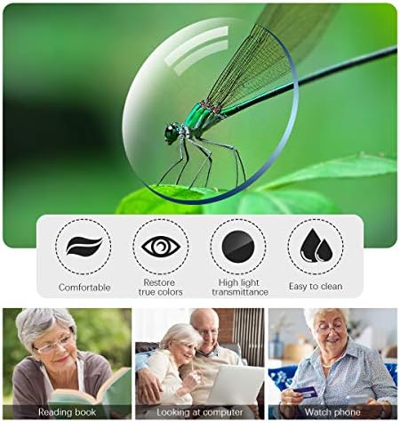 YIMI Rimless Progressive Multifocus Reading Glasses Blue Light Blocking No Line Multifocal Computer Readers for Women Men