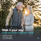 Helavo Foldable Rollator with Seat - Lightweight Aluminum Rolling Walker for Seniors and Adults