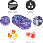 Serfeymi Weekly Travel Pill Organizer 2 Times A Day AM PM Upgraded Rainbow Pill Box 7 Day with Portable Zipper Canvas Pill Case, Medicine Organizer for Pills, Vitamins, Fish Oils - Purple 01