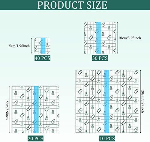 BBTO 100 Pcs Transparent Stretch Adhesive Bandage Waterproof Clear Patches Cover Protective Shower Film Wrap (2,4,6,8 Inch)