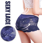 PHOLEEY Womens Sexy Underwear Lace Panties High Waisted Plus Size Ladies Brief for Women 5-Pack