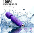 Personal Massager Wand, 8 Speeds 20 Modes Handheld Vibration, Cordless Portable Waterproof Massager, Quiet Mini for Muscle Aches, Back Pain & Sports Recovery, for Women (Purple)