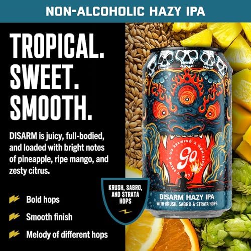 Go Brewing - 12 Mixed Pack - Non-Alcoholic Brew - Small Batch Brew - Classic Ingredients - Non Alcoholic Assorted Variety Pack - Low-Calorie, NA Brew - Ideal for Any Occasion (12 oz, 12 Pack)