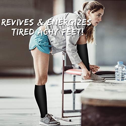 Copper Compression Socks for Women and Men(6 Pairs)-Best Support for Running, Athletic, Nursing, Travel