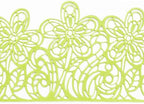 Large Pre-Made Ready to Use Edible Cake Lace Flower Trim Green 14-inch 10-Piece Set