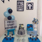 Rsstarxi 1 Pack Video Game 7th Birthday Cake Topper Level 7th Unlocked Controller Video Play Game Party Cake Pick for Level Up seventh Boys Girls Happy 9th Birthday Party Cake Decorations