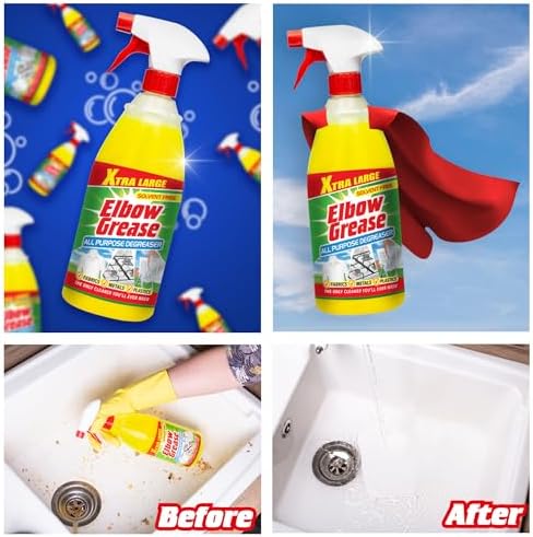 Elbow Grease All Purpose Degreaser Spray – Extra Large (1 Litre) | Removes Grease & Oil from Kitchens & Bathroom Surfaces, Outdoor, Vehicles & Fabrics