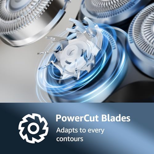 Rechargeable Electric Razor for Men: IPX7 Waterproof 5D Floating Head Shaver - 90-Min Runtime USB-C Fast Charge - Hypoallergenic Blades, Travel Lock