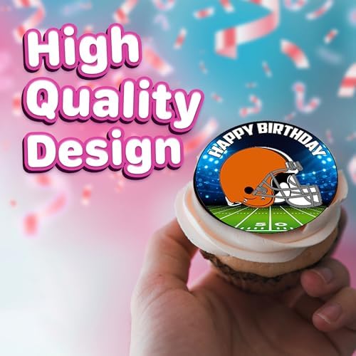 30 x Edible Cupcake Toppers – Cleveland Brown Themed Collection of Edible Cake Decorations | Uncut Edible on Wafer Sheet